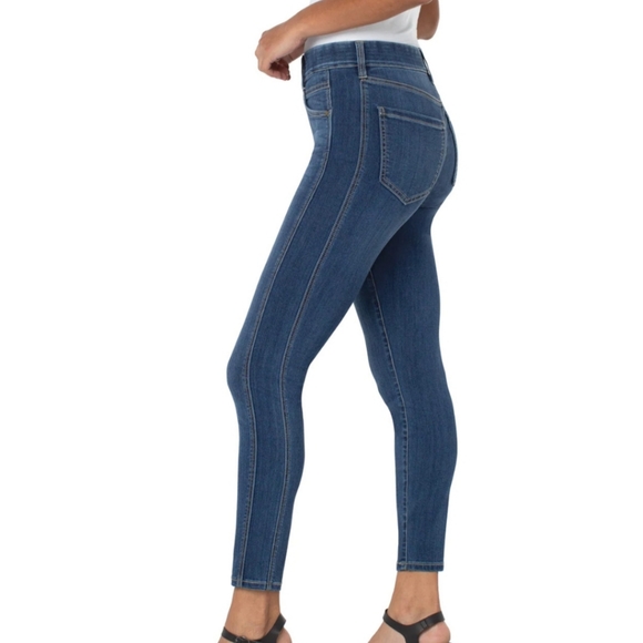 Liverpool Gia Glider Cropped Pull On Blue Jeans - Picture 3 of 8